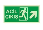 Acil Çıkış Sağ Üst Ok Lümen