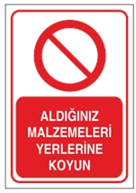 Aldığınız Malzemeleri Yerine Koyun