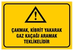 Çakmak, Kibrit, Yakarak Gaz Kaçağı Aramak Tehlikelidir