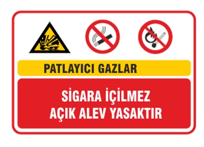 Patlayıcı Gazlar Sigara İçilmez Açık Alev Yasaktır