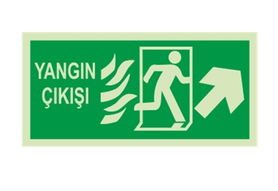 Yangın Çıkışı Sağ Üst Ok Lümen
