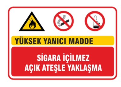 Yüksek Yanıcı Madde Sigara İçilmez Ateşle Yaklaşma