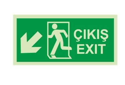 Exit Çıkış Sol Aşağı Ok Lümen
