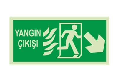 Yangın Çıkışı Sağ Aşağı Ok Lümen