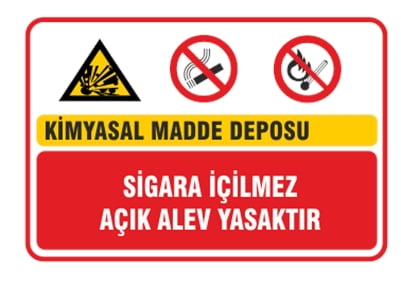 Kimyasal Madde Deposu Sigara İçilmez Açık Alev Yasaktır