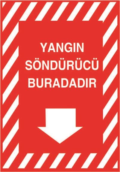 Yangın Söndürücü Buradadır Aşağı Ok