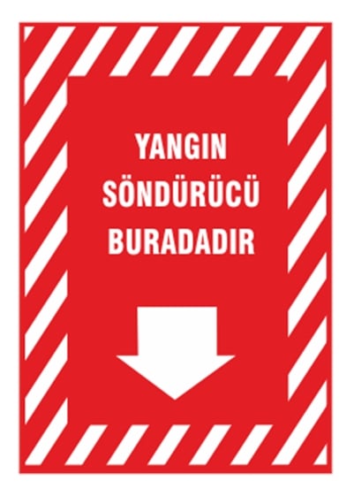 Yangın Söndürücü Buradadır Aşağı Ok
