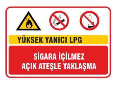 Yüksek Yanıcı Lpg Sigara İçilmez Ateşle Yaklaşma