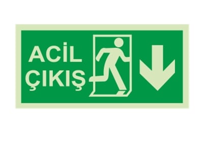 Acil Çıkış Aşağı Ok Lümen