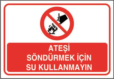 Ateşi Söndürmek için Su Kullanmayın