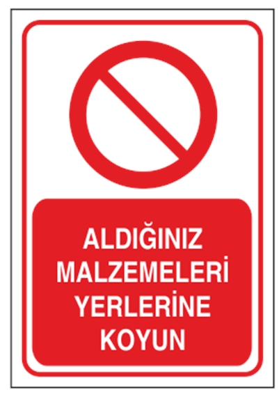 Aldığınız Malzemeleri Yerine Koyun