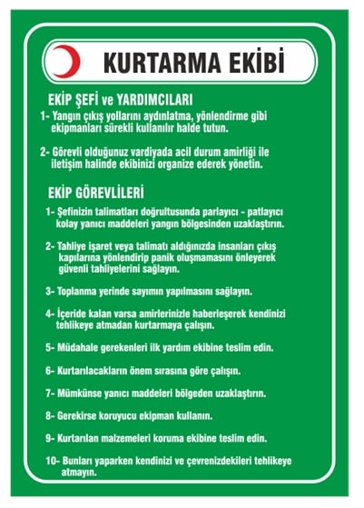 İlkyardım Kurtarma Ekibi Talimat