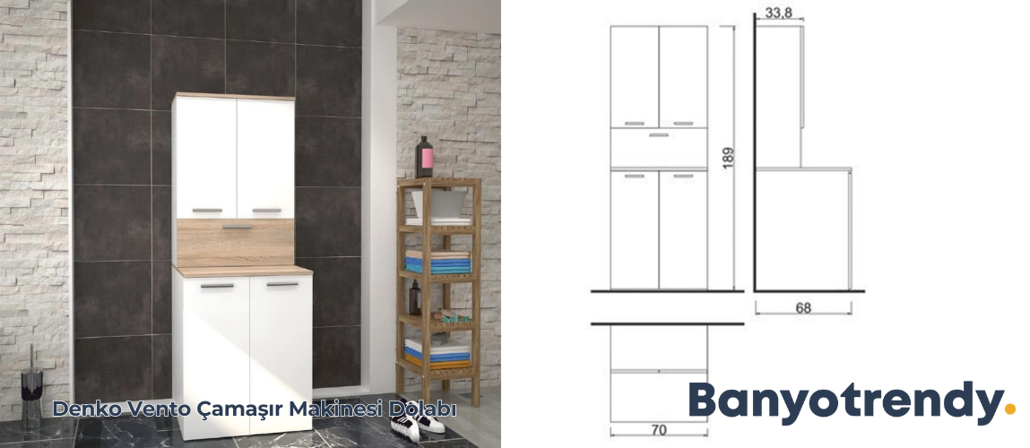 Denko Vento Çamaşır Makinesi Dolabı