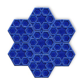 Dekozen Hexagon 15x17 cm Türkmen Yıldızı Kobalt Çatlak Sırlı El Yapımı Seramik