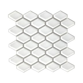 Pukka Tile Clipped Diamond Beyaz Porselen Mozaik