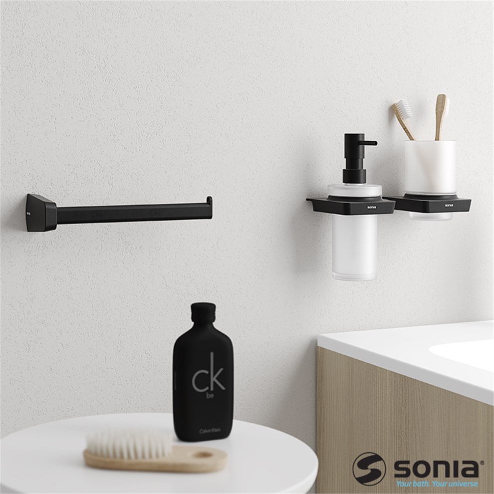 Sonia S6 Siyah Sıvı Sabunluk Banyotrendy