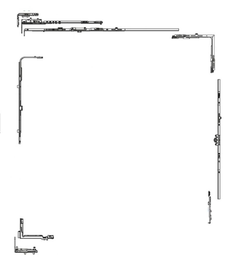 Aluminyum Gizli Menteşeli Çift Açılım Takımı Pvc Kanallı Aluminyumlar için (SOL)
