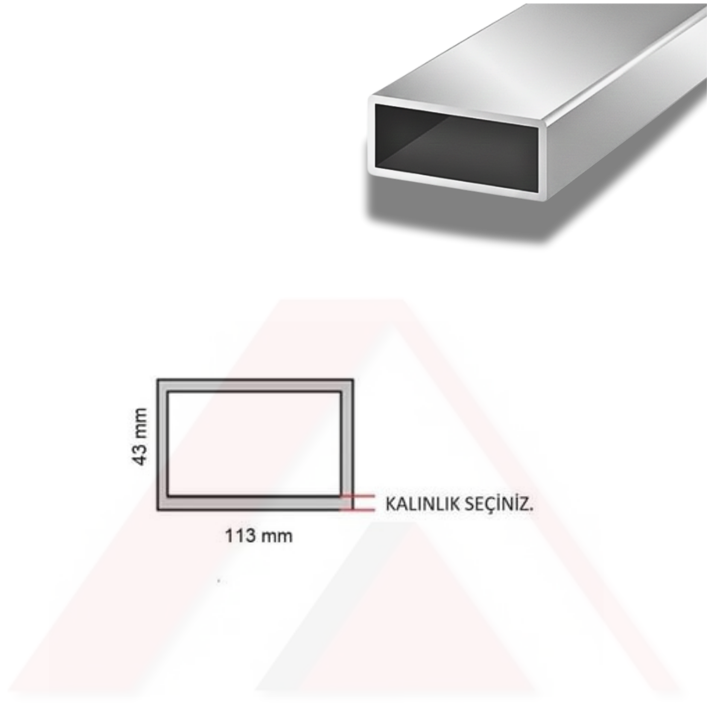Aluminyum Kutu Profil 113x43