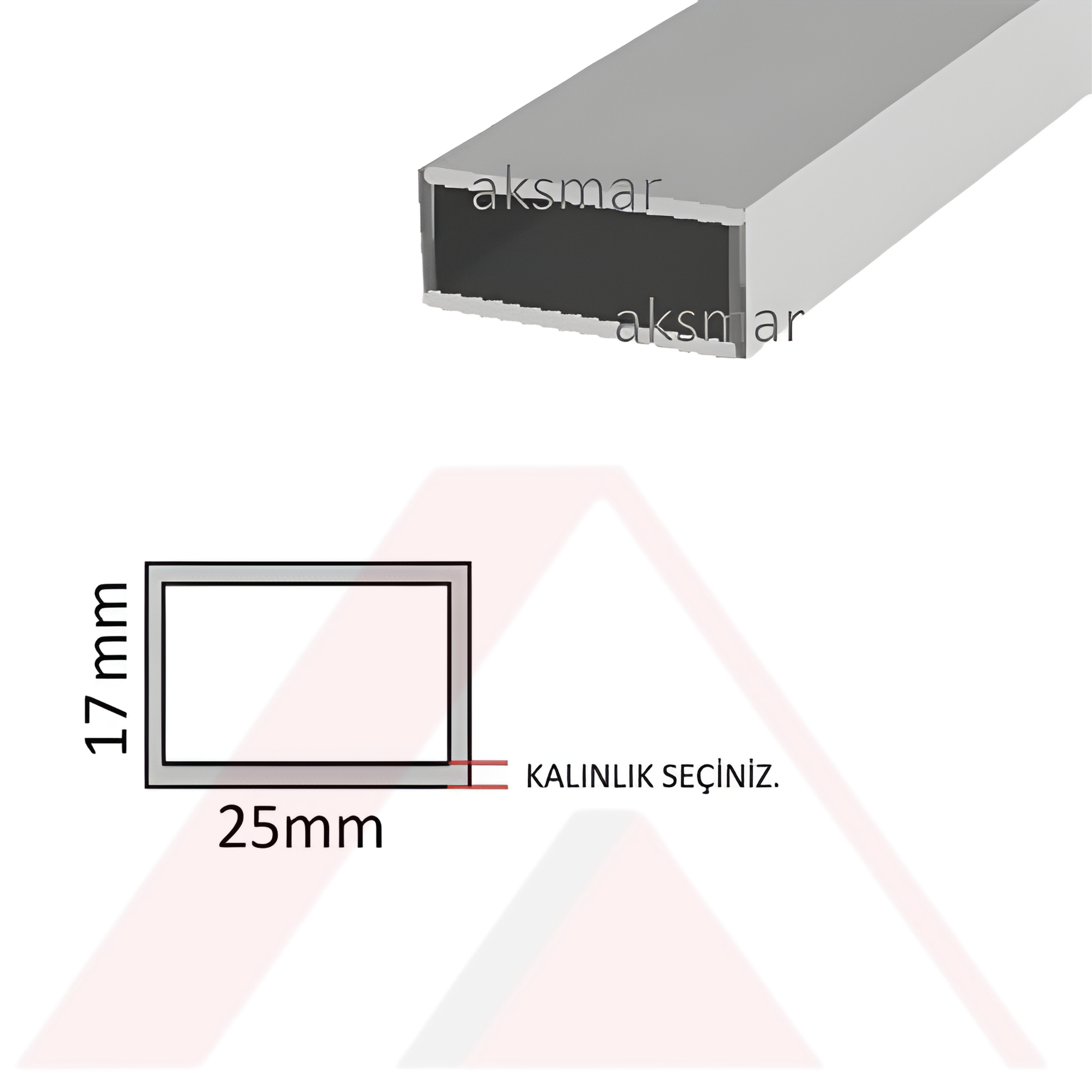 Aluminyum Kutu Profil 25x17