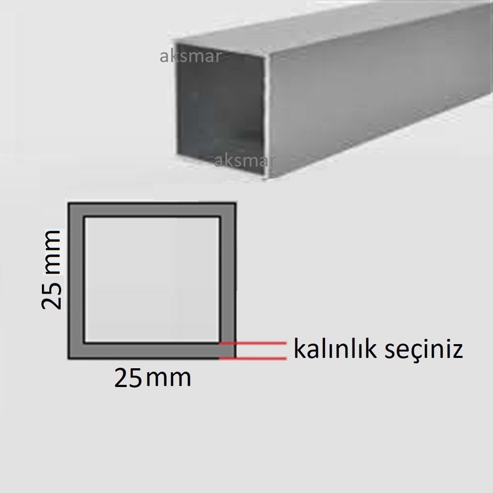 Aluminyum Kutu Profil 25x25