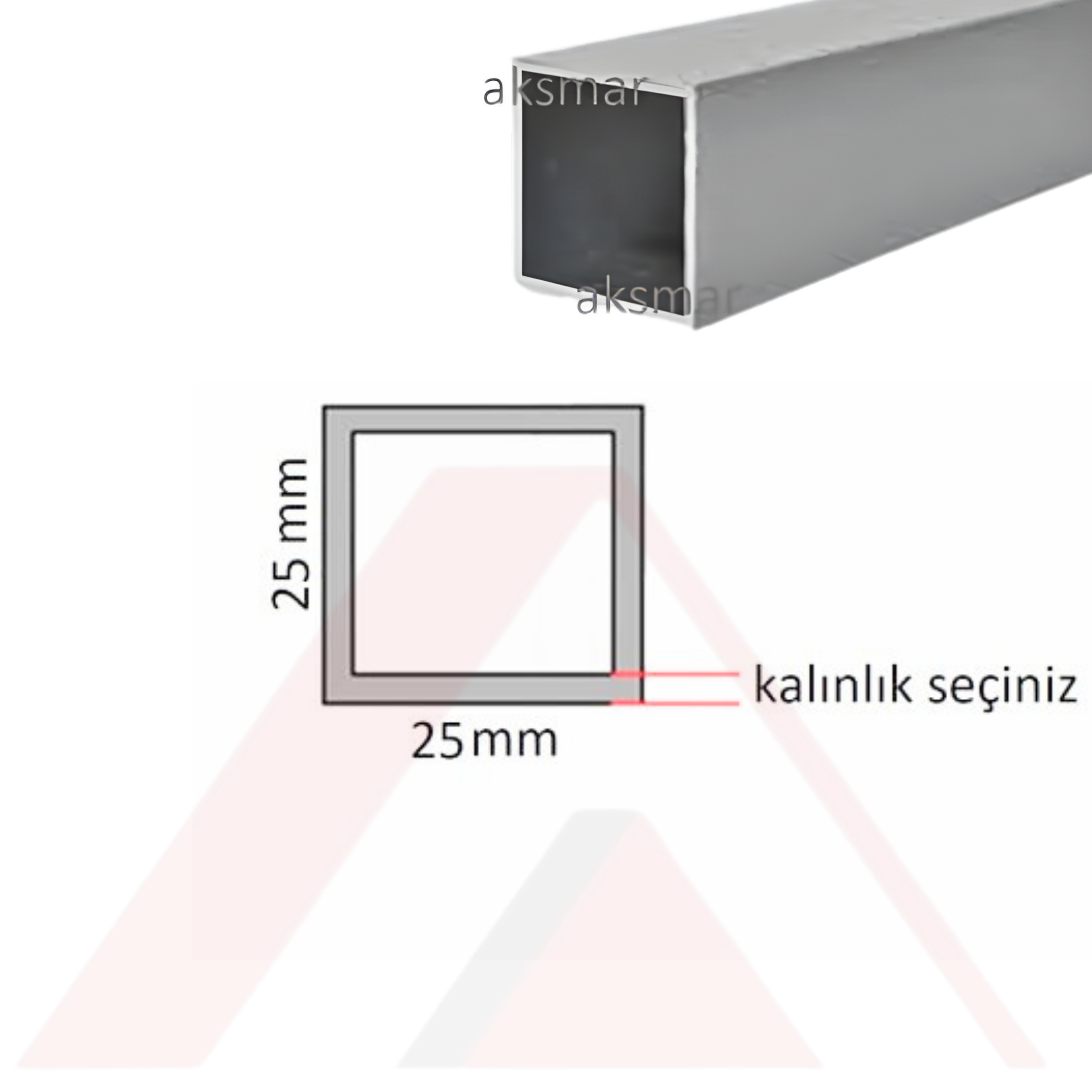 Aluminyum Kutu Profil 25x25