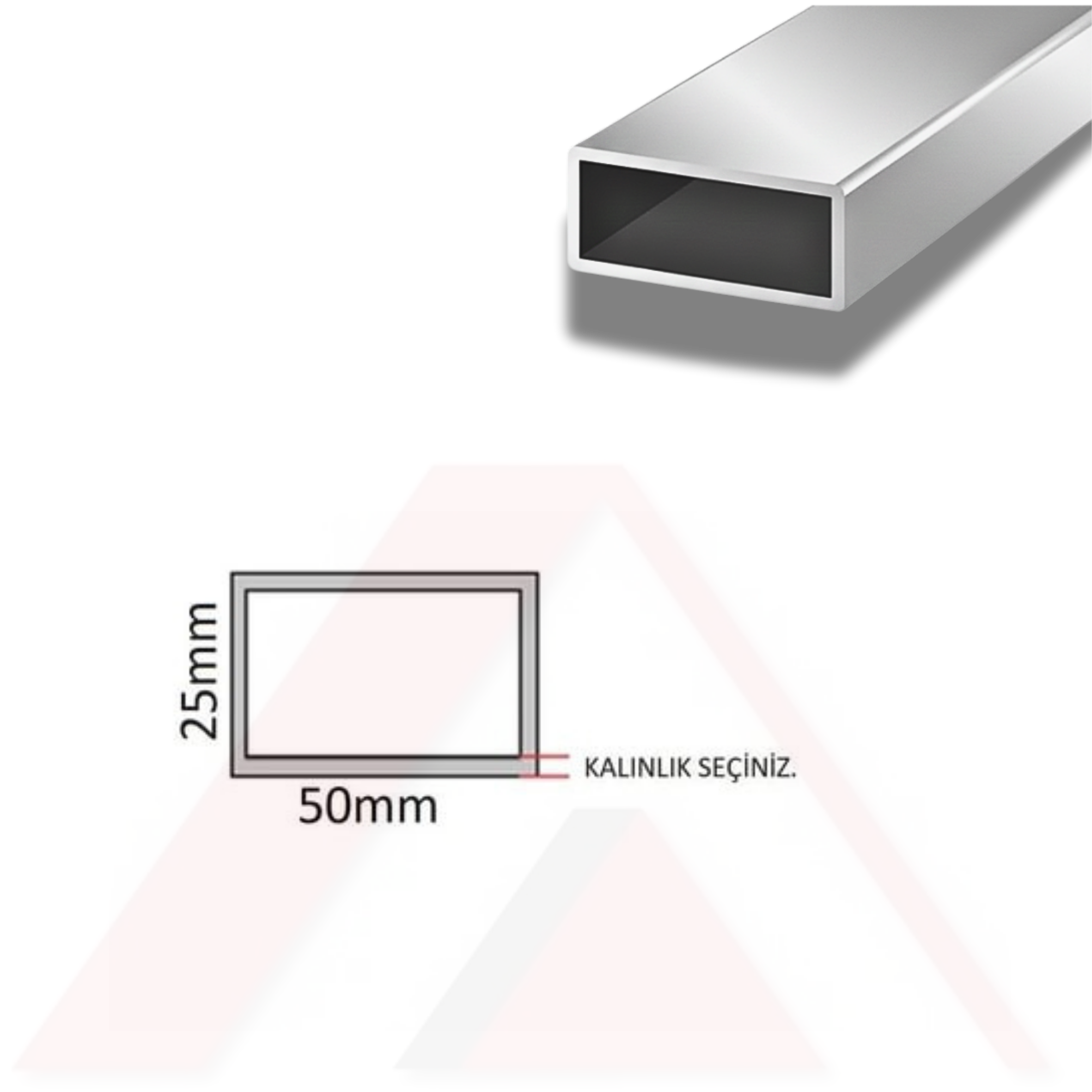 Aluminyum Kutu Profil 50x25
