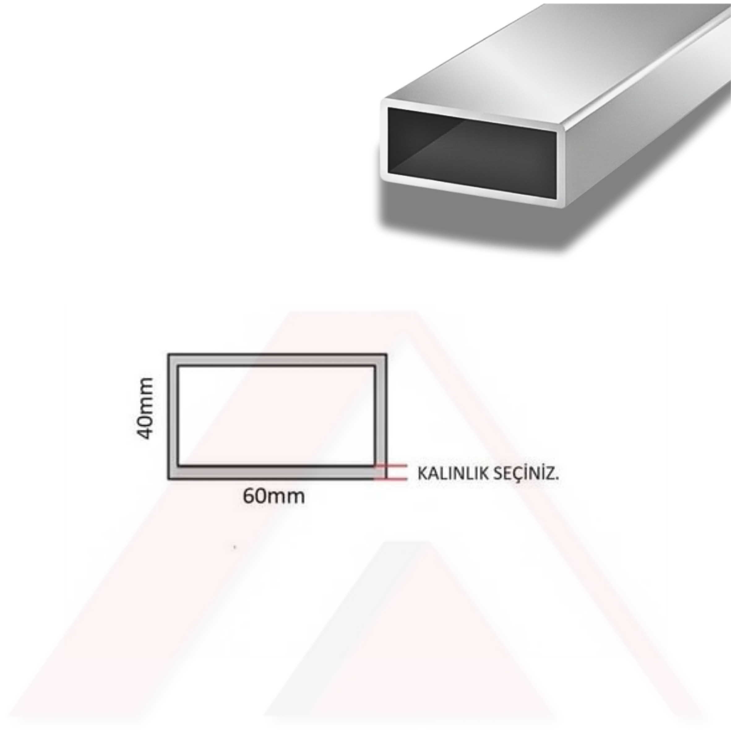 Aluminyum Kutu Profil 60x40