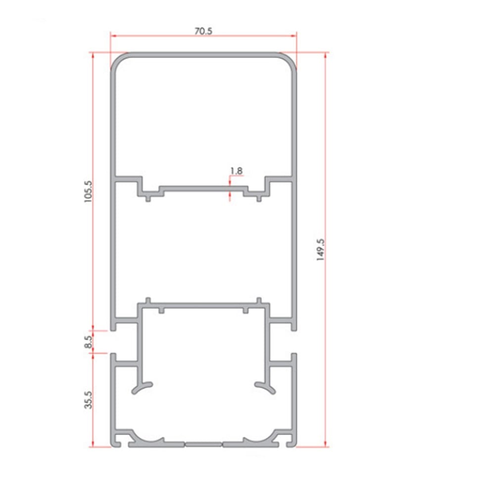 ALUMİNYUM TENTE 70 LİK RAY PROFİLİ
