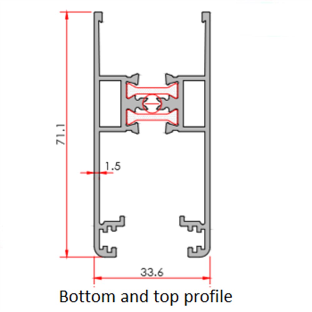 AS55 SÜRME alt-üst ETEK PROFİLİ 