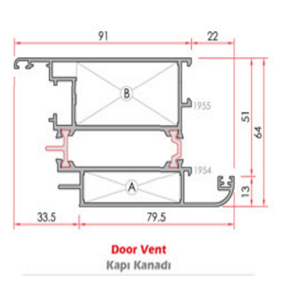 AWR64 GENİŞ KAPI KANAT PROFİLİ