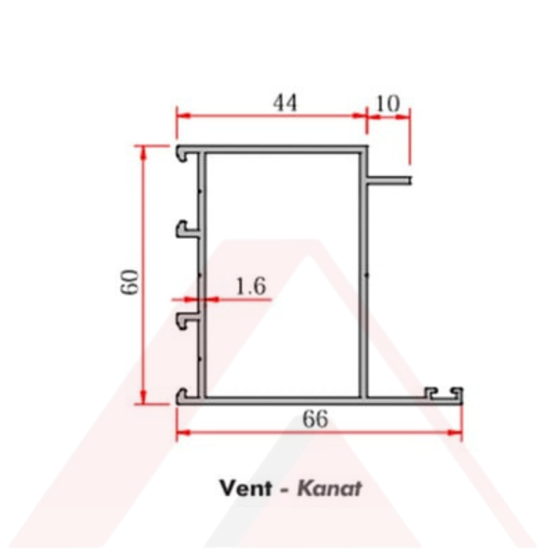 C60 ALUMİNYUM KAPI KANAT PROFİLİ