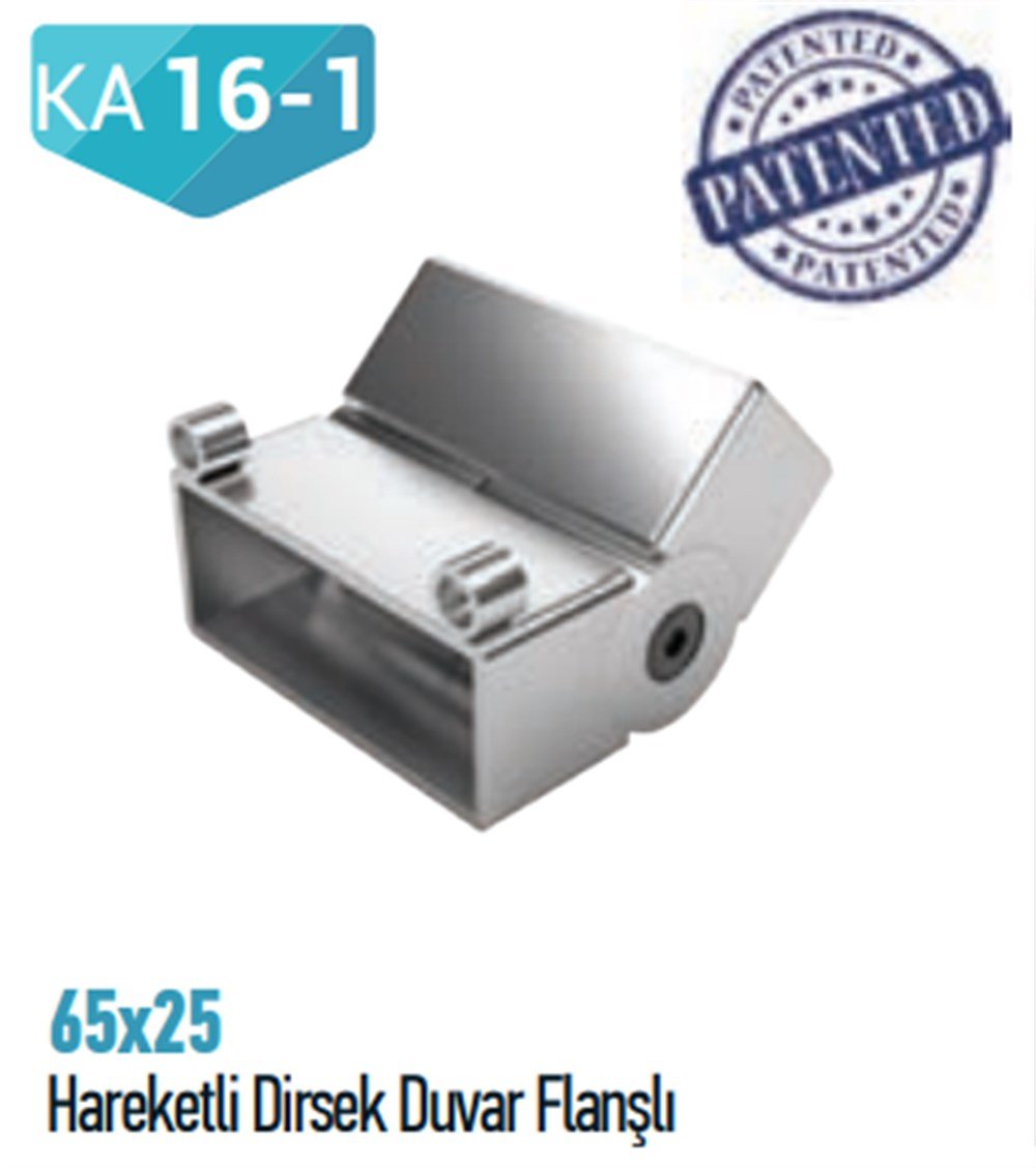 65X25 HAREKETLİ DUVAR FLANŞI KARE KORKULUKLAR İÇİN