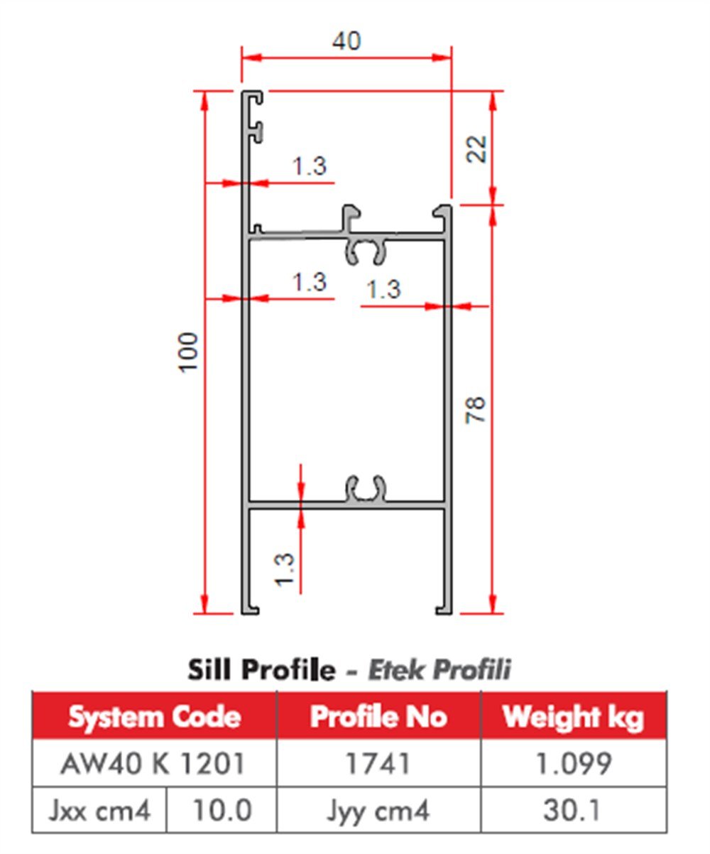 ALUMİNYUM ETEK PROFİLİ AW40 YALITIMSIZ