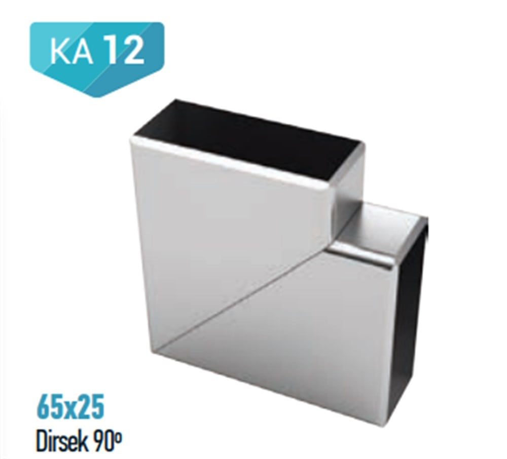 65X25 DİRSEK  KANALSIZ 90 DERECE KARE KORKULUK PROFİLİ İÇİN