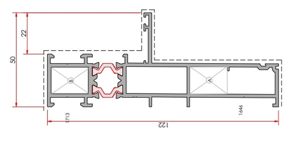 AKS122 SÜRME KASA PROFİLİ PERVAZSIZ