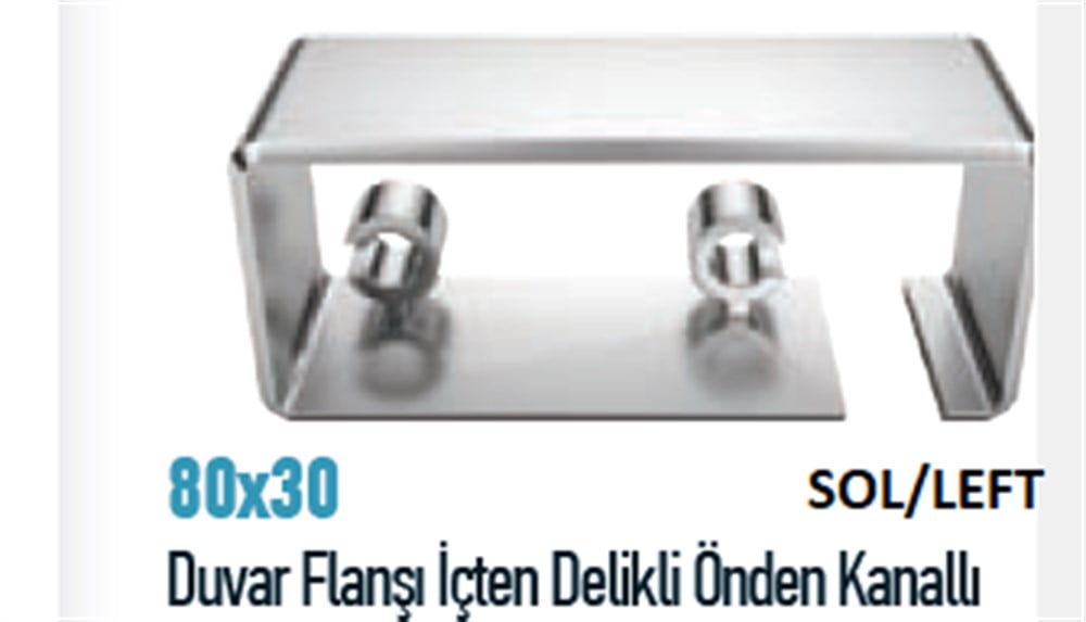 80x30 ÖNDEN KANALLI DUVAR FLANŞI İÇTEN DELİKLİ 