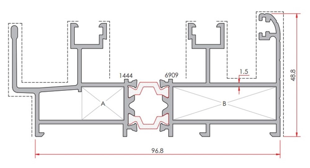 AS82 SÜRME KASA PROFİLİ 2 RAYLI KENDİNDEN SİNEKLİK RAYLI