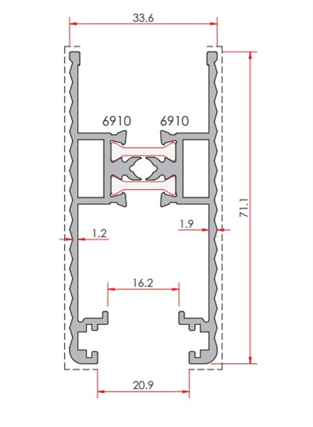 SÜRME KANAT ETEK PROFİLİ ÇİZGİLİ AS82-AS55-AS50
