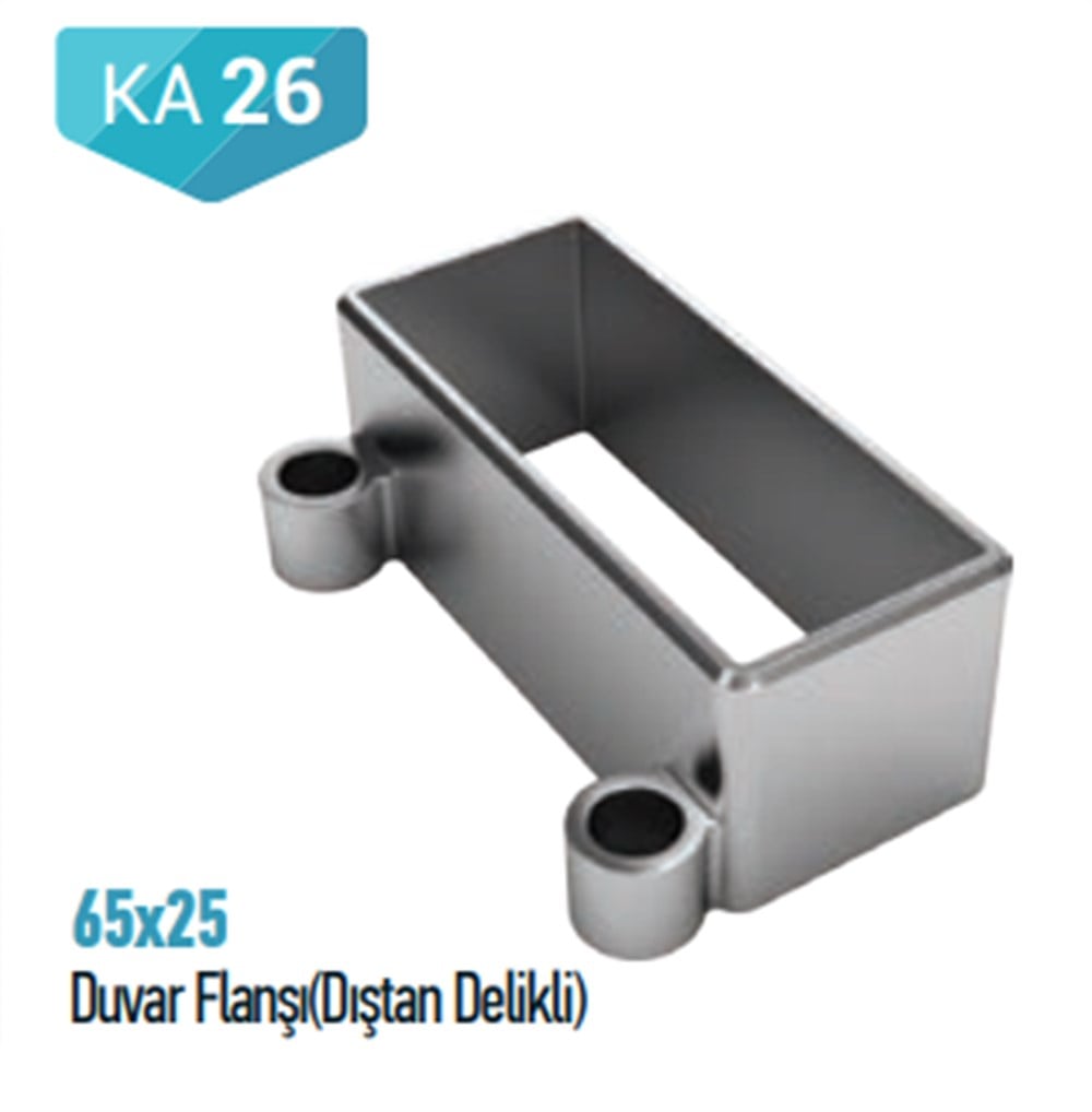 60X25 DUVAR FLANŞI DIŞTAN DELİKLİ KARE KORKULUK İÇİN 