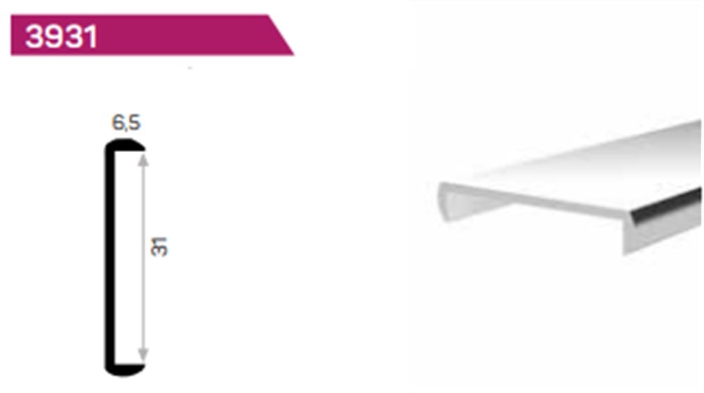 SUNTA U ALUMİNYUM PROFİL 31 mm