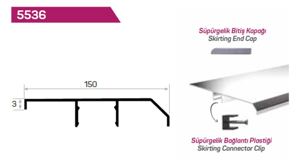 SÜPÜRGELİK PROFİLİ 150 mm 