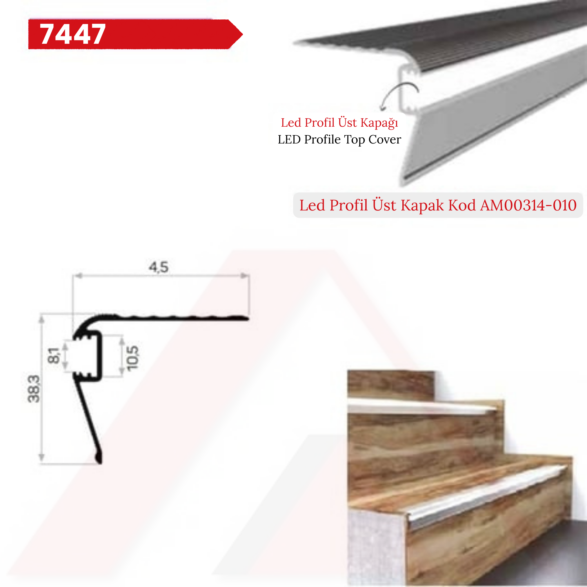 LED KANALLI MERDİVEN BASAMAK PROFİLİ