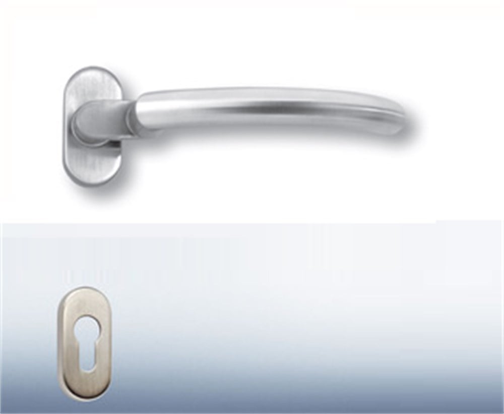 OFFICE EĞİK PASLANMAZ KAPI KOLU ROZETLİ