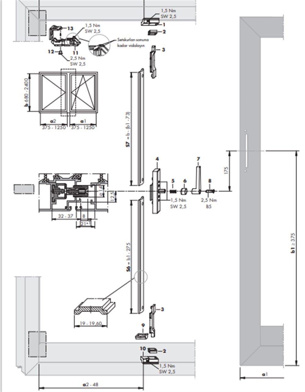 PASİF KANAT KİLİTLEME TAKIMI SIEGENIA AUBI