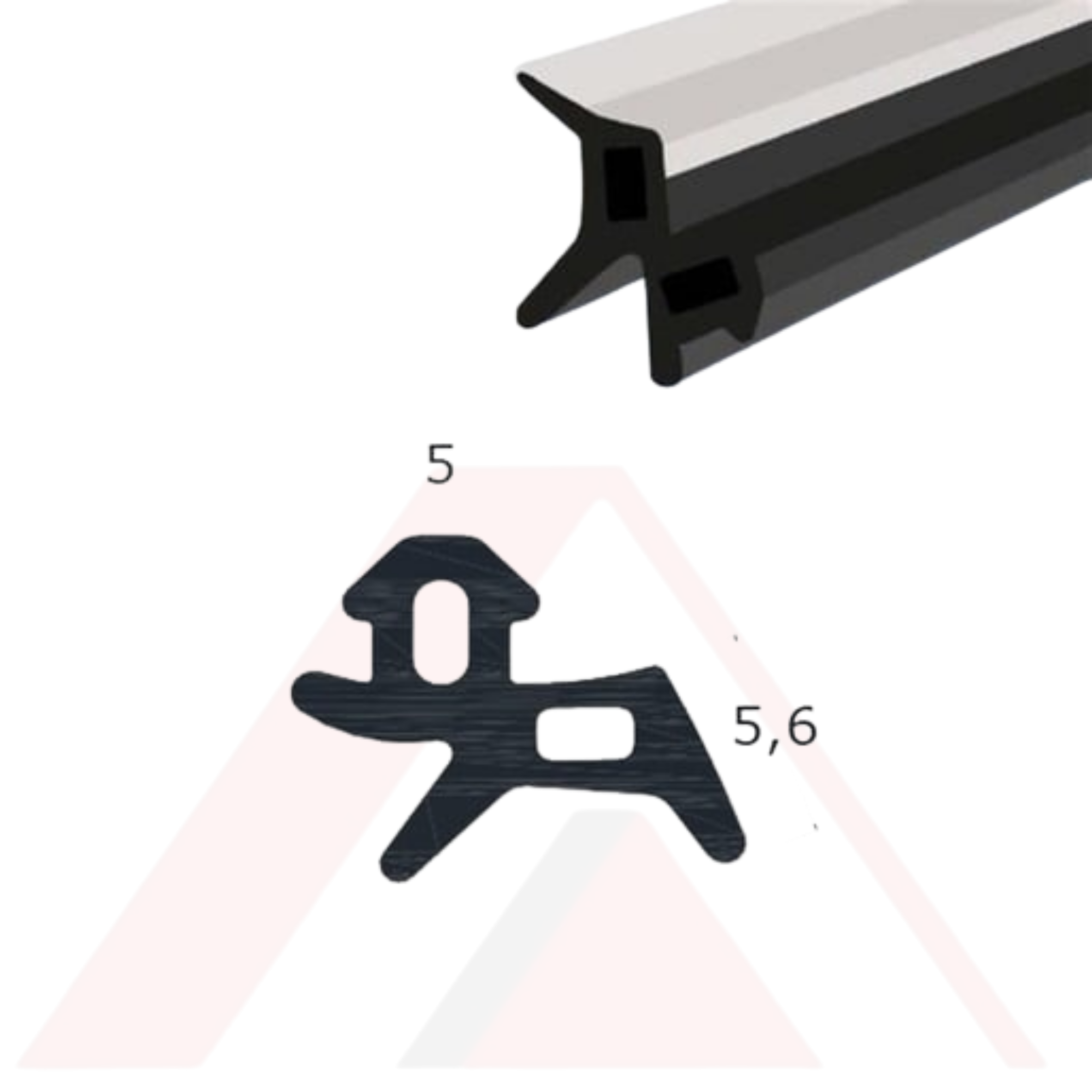 PVC PENCERE KASA KANAT EPDM FİTİLİ SİYAH - GRİ KAPLAMA 5,6 mm