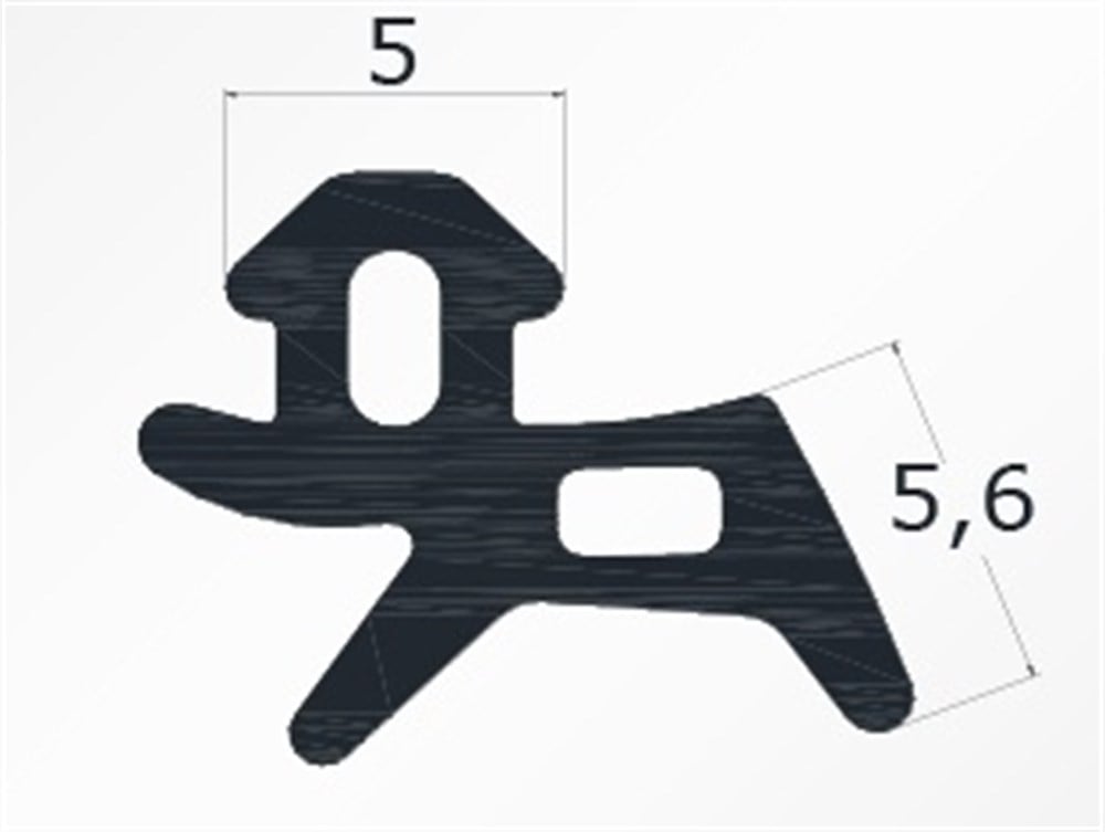 PVC PENCERE KASA KANAT FİTİLİ SİYAH 5,6 mm