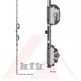 Kilitlenebilir Çift Açılım-Paralel Sürme İspanyoleti 30 mm Kol Merkezli