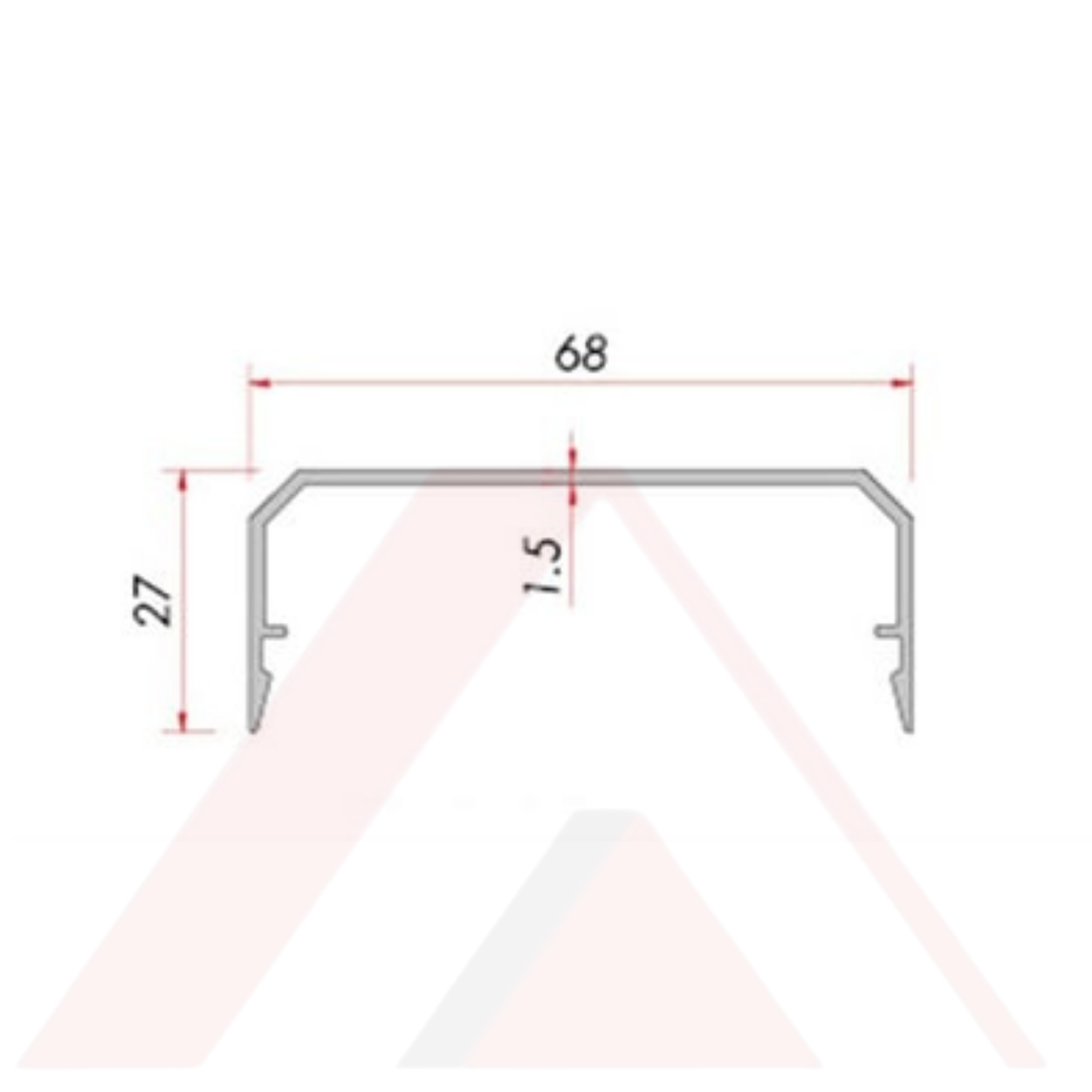AF68 SKY IŞIKLIK SİSTEMİ ÜST BASKI KAPAK ALUMİNYUM PROFİL