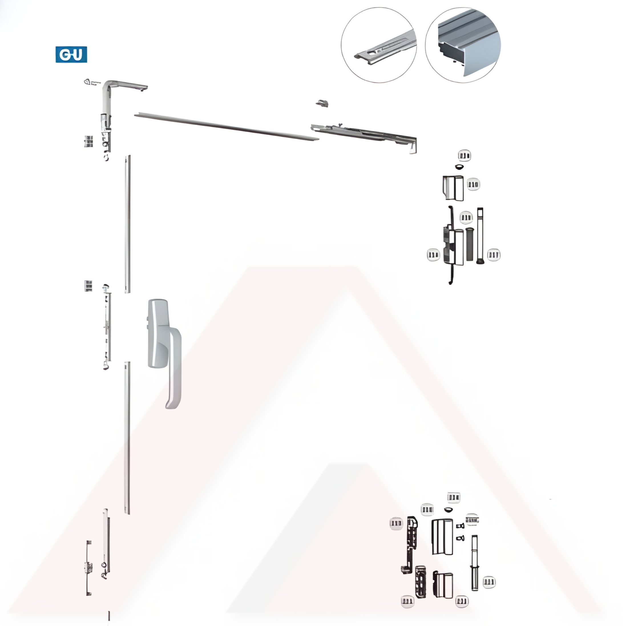 Aluminyum Çift Açılım Takımı Tij Kanallı Sistemlere Göre G-U ALUJET-606