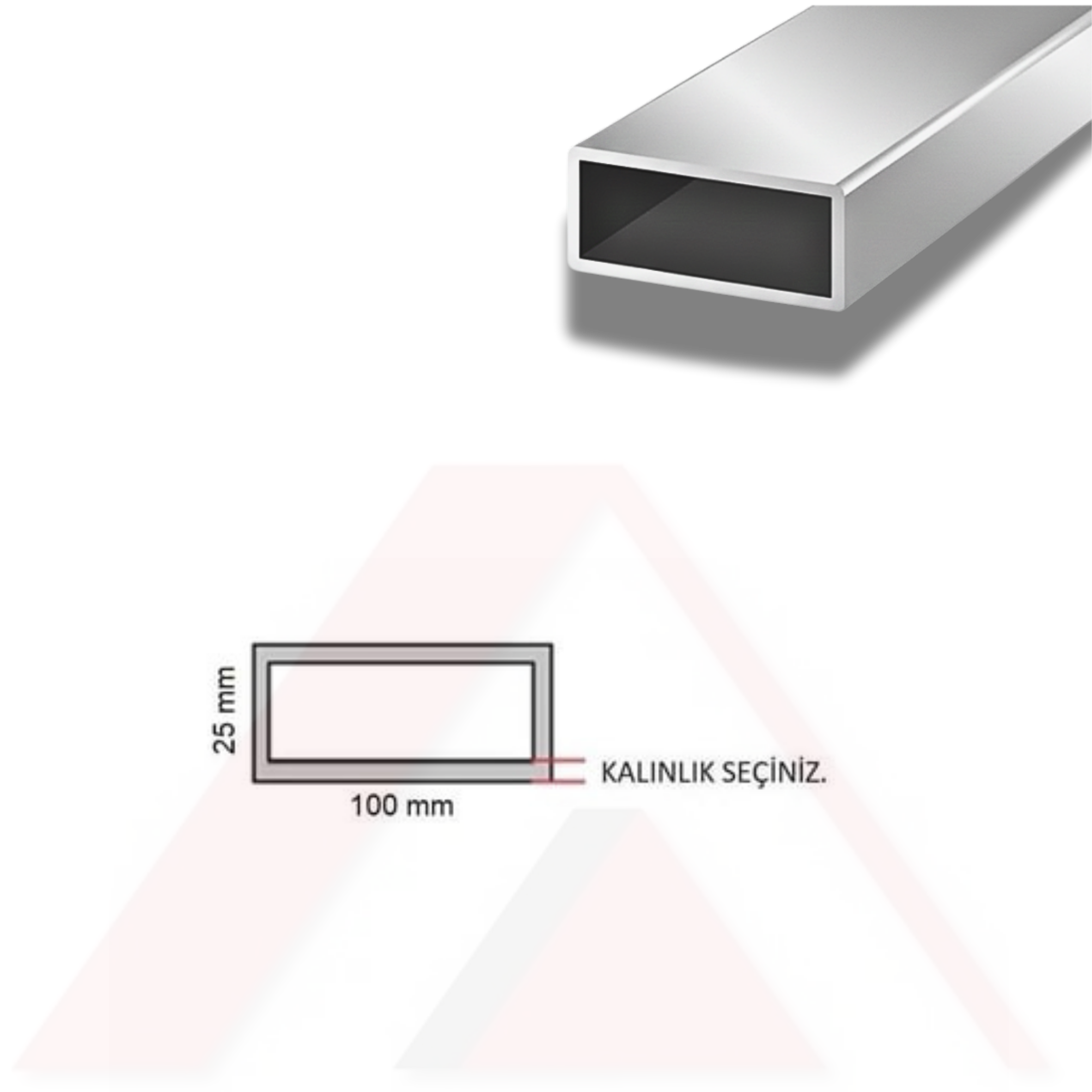 Aluminyum Kutu Profil 100x25